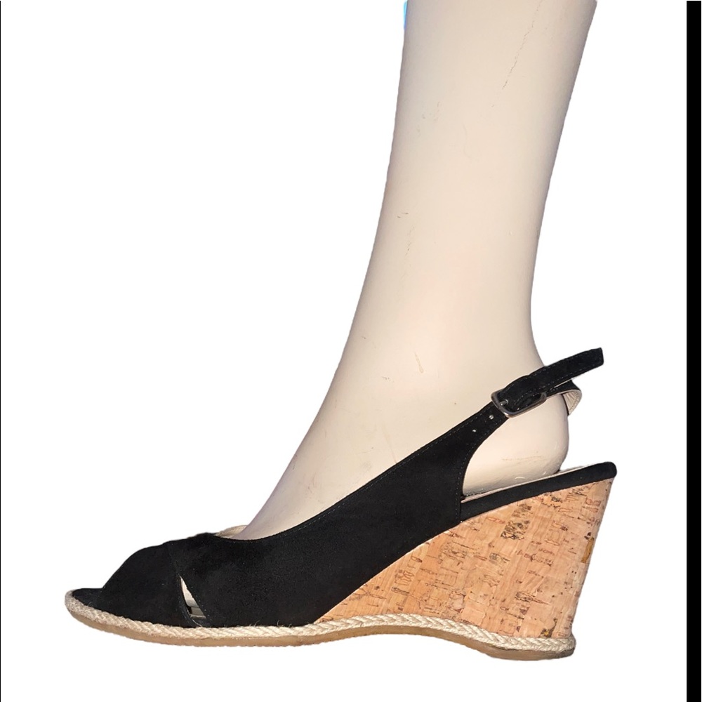 Black Wedge Sandals designer Ron White sz 40 EU or 9.5 US